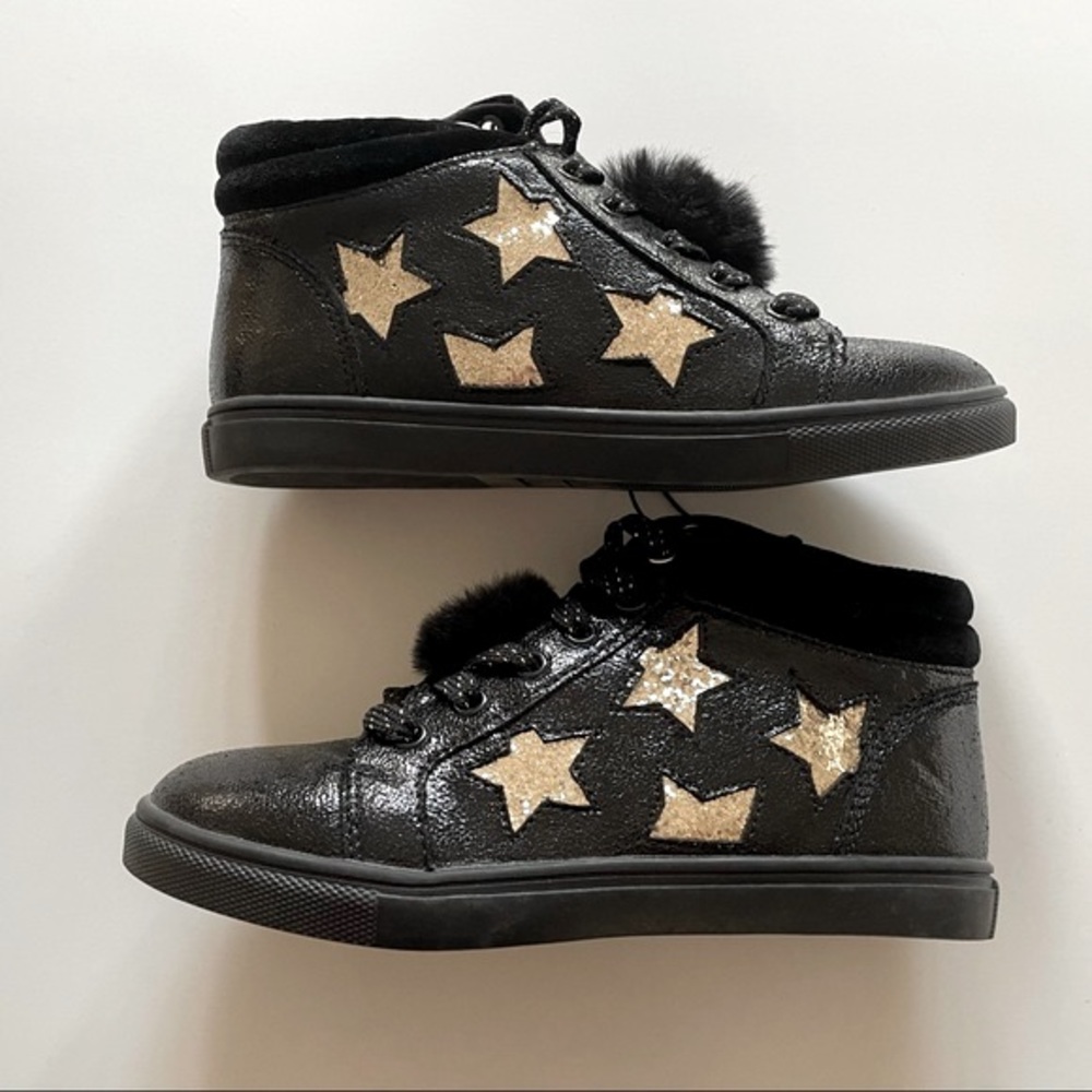 Shimmery Star Boots Black Girls Size 2